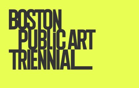 Yellow background with Boston Public Art Triennial Logo